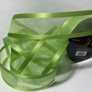 Light Spring Green Organza Ribbon 2 Rolls 1.5"